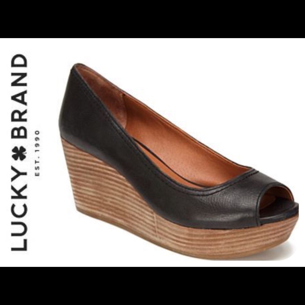 Lucky Brand Issy Peep Toe Wedges